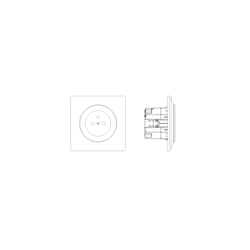 Fibaro Walli N Outlet FGWSONE-011 - Prise murale 16A avec terre (sans commande domotique)