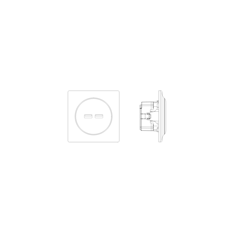 Fibaro Walli N USB Outlet FGWU-021 - Prise murale double USB tout-en-un classique (non domotique)