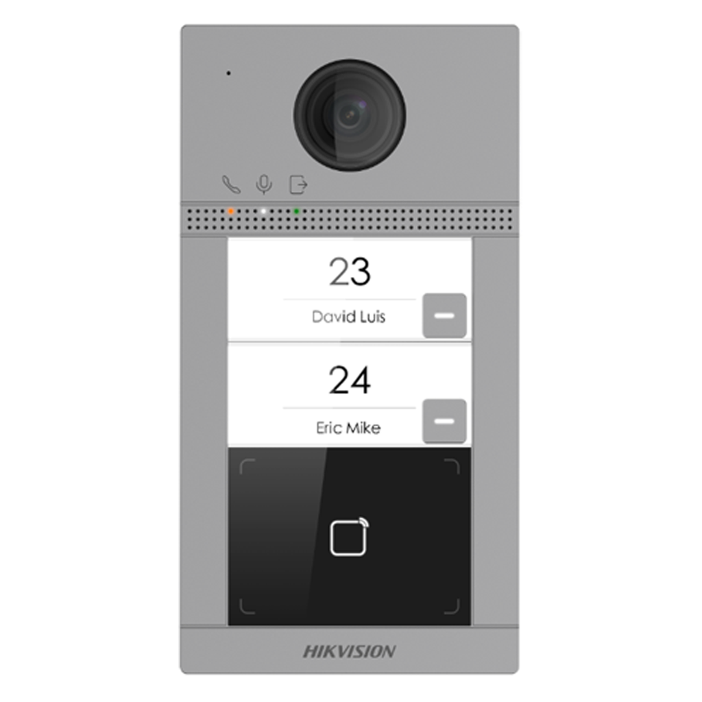 Hikvision DS-KV8213-WME1/S door station Surface Aluminum 2 x Button, PoE/ 12 VDC, Mifare card WIFI - 2 relay 