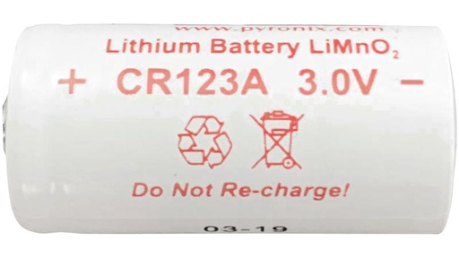 Hikvision CR-123A(Pack:2)  Lithium Batterie 1600 mAh Utilisée avec le contact de porte, la sirène extérieure, le détecteur intérieur, etc.