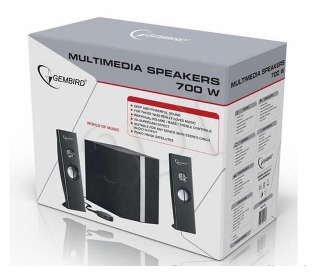 GEMBIRD SPK810PB Haut Parleur Multimedia 700W 2.1