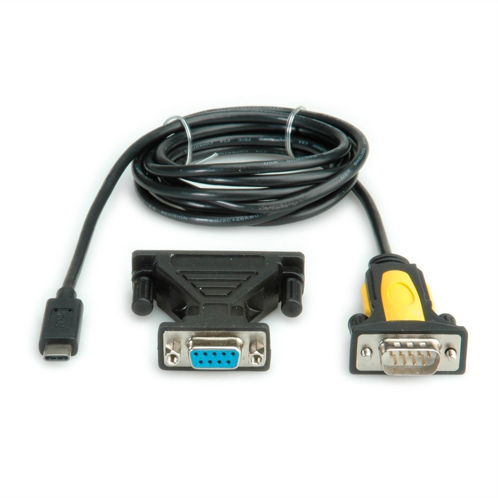 Roline-Value 12.99.1161 Converter Cable USB Type C to Serial, black