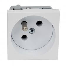 PRISE Electrique  45X45  BLANCHE 2x Modules