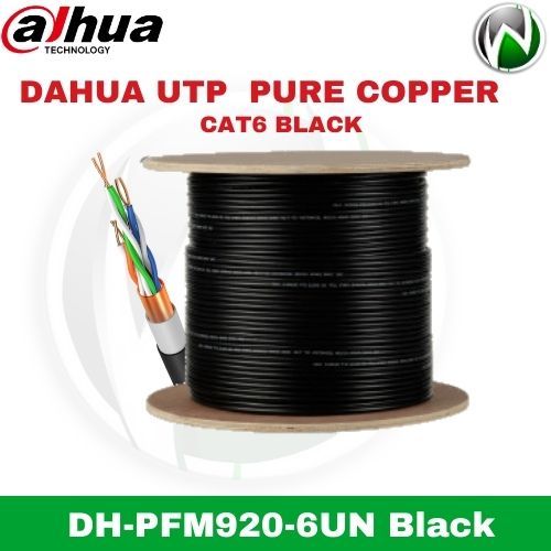 Dahua PFM920-6U Câble UTP CAT6 extérieur de 305 m -  Gaine extérieure  en PEMD Noire