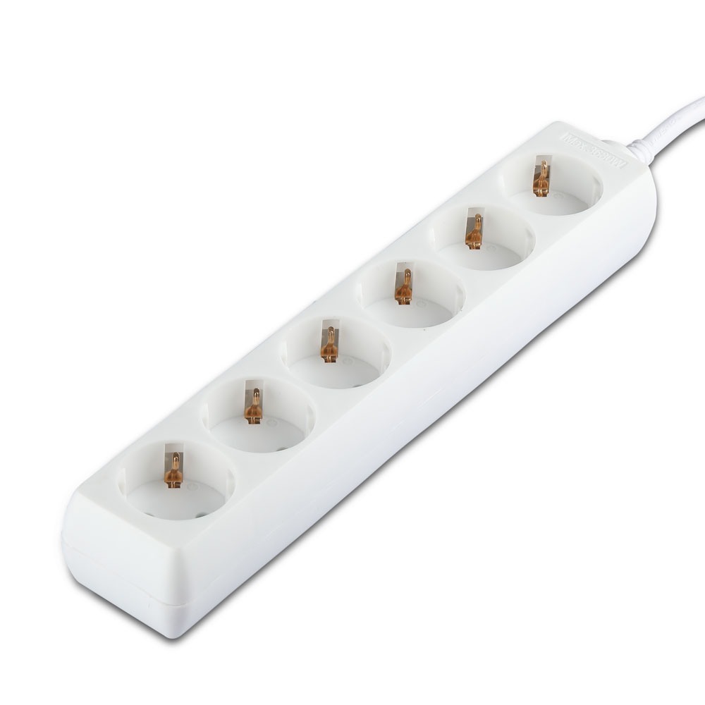 V-TAC VT-1163-5  Bloc multiprise 6X câble 1.5m blanc