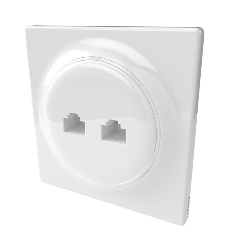 FIBARO FGWEEU-021  Prise murale 2 ports Ethernet Blanc