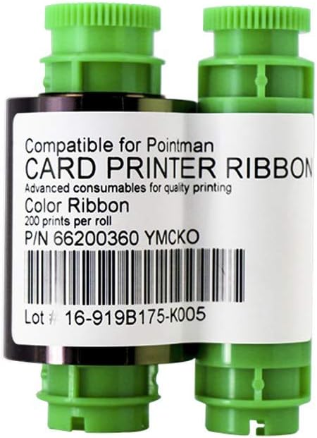 66200360 Ruban de couleur YMCKO pour imprimante de cartes Pointman TP-9000 200 images