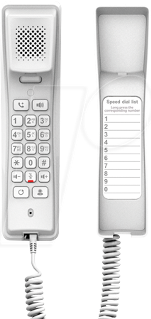 Fanvil - H2 Téléphone SIP mural filaire monobloc pour hôtels et bâtiments accueillant du public Blanc