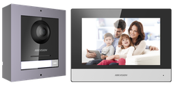 [DS-KIS602] Hikvision DS-KIS602 Kit interphone vidéo IP-POE 1x bouton d'appel Corps Noir WIFI