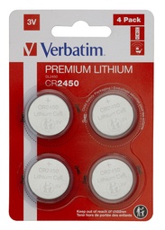 [CR2450-4] Verbatim CR2450 3V Lithium Battery (4 pack)