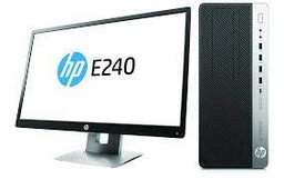 [ELITEDESK800-G3] HP EliteDesk 800 G3 i5-7400T  Mini-PC Intel® Core™ i5 16 Go 256 Go SSD Windows 10 Pro Noir, Argent - Clavier/Souris USB - Moniteur  HP P241 G4 23.8p HDMI