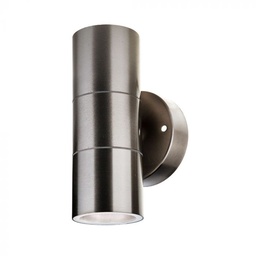 [7500] VT-7622  Spot mural double LED 2xGU10 en acier inoxydable IP44 - Gris satiné