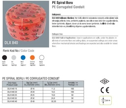 [DLX-84032] DLX-84032 GAINE FLEXIBLE PE Ø 32  POUR CABLE AVEC TIRE FIL Ø32/50M