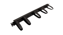[26.99.0324] Guide-câble 19&quot; 1UH, 5 boucles, noir, pour acheminement de câbles horizontal ou vertical