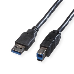 [11.02.8870] ROLINE USB 3.2  Cable, A - B, M/M, black, 1.8 m