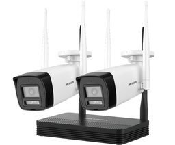 [NK42W0H] Hikvision NK42W0H- Kit vidéosurveillance WIFI sans fil  2 caméras Bullet  4MP 2.8mm Exterieur  Audio In  Sans Disque Dur