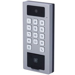 [DS-K1T502DBFWX-C] DS-K1T502DBFWX-C Contrôle d'accès avec caméra IP65 IK09 Empreinte digitale, carte MF DESFire, QR et code PIN