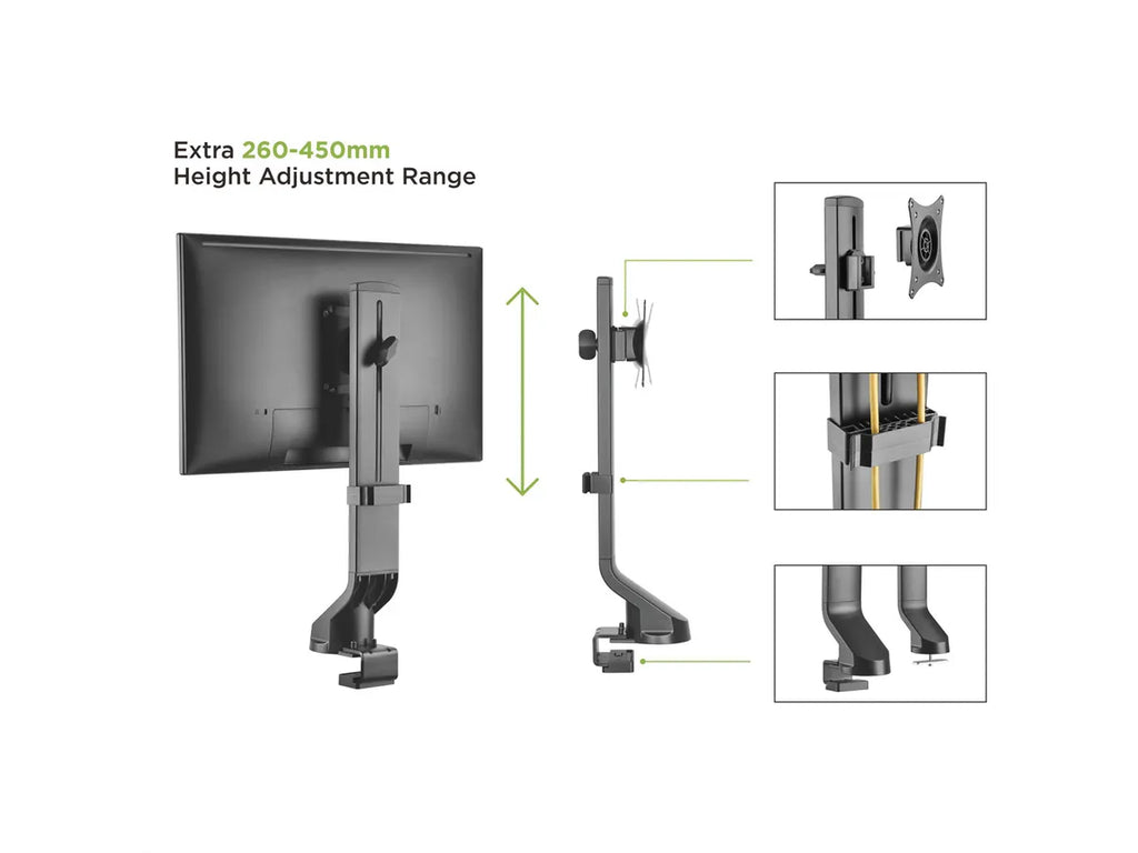 VALUE 17.99.1179 - Bras de moniteur simple, 75x75 / 100x100, 8kg