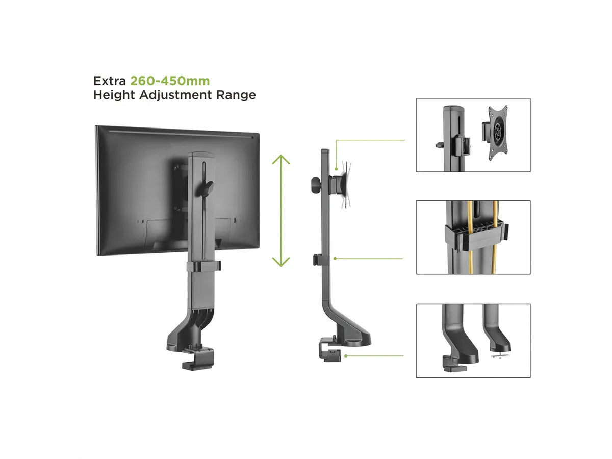 VALUE 17.99.1179 - Bras de moniteur simple, 75x75 / 100x100, 8kg