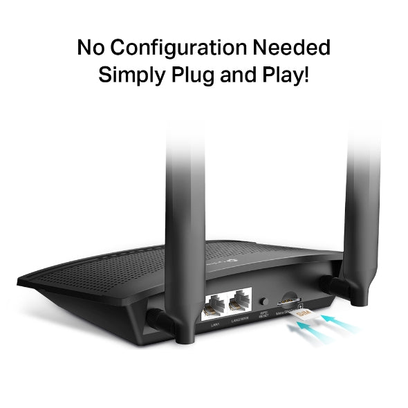 TP-LINK TL-MR100 WiFi N300 4G LTE Modem Router LAN+WAN/LAN+SIM slot