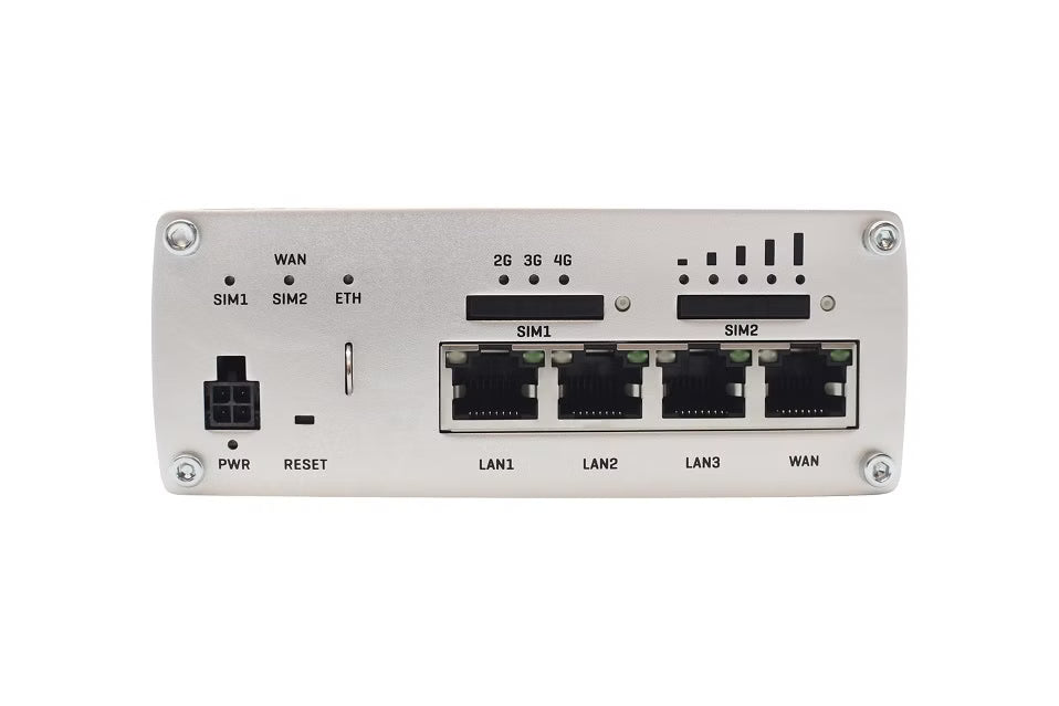 Teltonika RUTX09 LTE/4G Routeur industriel, Dual-SIM, 4 x RJ45, 2 x SMA for LTE, 1 x SMA for GNNS, USB, IP30, 456 g