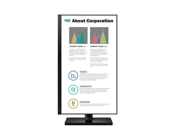 27" SAMSUNG LF27T450FQRXEN 27p IPS 1920x1080 Full HD 75Hz 2xHDMI DisplayPort Pivot ajustable